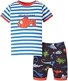 Hatley ハットレイ キッズ男の子 半袖半ズボンパジャマ(おさかな) 6、120cm 、6Y(119cm) マルチカラー 綿100% PJUOCSE002