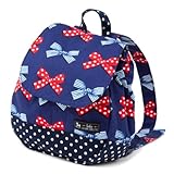 元気にお出かけベビーリュック　ポルカドットとストライプのフレンチリボン（ネイビー）　1歳から ギフト 誕生日 出産祝い　B1603200　日本製