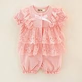 S'M(エスエム)ベビー服女の子フォーマルロンパースツーウェイオール新生児(70、半袖)