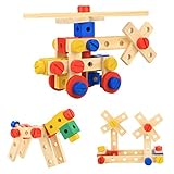 ArshinerナットとボルトBuilding Toy Boys and Girls木製Construction 78ピースセット( US Stock )