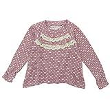 SCHNEE(スネー) 接結生地リボン柄Aライン長袖Tシャツ 100cm /ピンク NO.F-641415