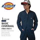 代引き可！【Dickies】ディッキーズ 長袖 カバーオール つなぎ 「48611」 ジッパーなしタイプ！ 色:NAVY サイズ:XL