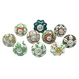 引き出し引き出し装飾ノブマルチカラーCupboard Lot of 10 pcsセラミックノブ