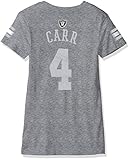 NFL Girls 7 – 16 Derek Carr Oakland RaidersメインストライプVネックName & Number半袖Tシャツ、Large /（14）、ヘザーグレー
