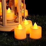 ATKT 24個セット 電子電池ろうそく ledキャンドル 無煙蝋燭 室内電飾 クリスマス パーディー 結婚式 屋外 夕飯飾り (黄色)
