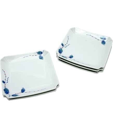 Amazon.co.jp: 有田焼 李荘窯 4.5寸皿 染付地紋 98110 : ホーム＆キッチン