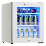 XiGLOW(シグロー) 45L 冷蔵庫 2～18℃ 展示用 ファン式 コンプレッサー 幅42cm タッチ式操作パネル 自動霜取り 1ドア 右開き ドリンク 静音 コンパクト 省スペース ガラスドア サブ冷蔵庫 庫内灯付き 省エネ 一人暮らし 家庭用 寝室 ゲーミング バー 寮 ホテル カラオケ レ