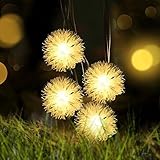 Solar Outdoor String Lights Satu Brown 21ft 30LED Chuzzle Ball Fairy Waterproof Decorative Lighting 