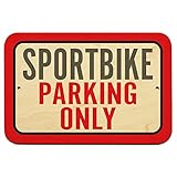 sportbikeの駐車場のみ 9 x 6 Wood 符号