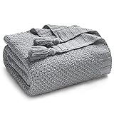 【Amazon限定ブランド】Hansleep 毛布 ニットひざ掛け 冷房対策 オフィス 可愛い ブランケット 薄手 軽量 通気 大判 暖かい