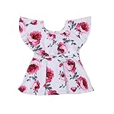 (ラランドリー)laraandlory ベビー服 子供服 女の子 肩フリル 2way 一字襟 ワンピース ドレス 花柄 コン ブラック ホワイト 3色 春 夏 (110/4歳ｰ5歳, ホワイト)