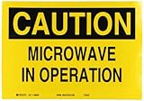 Brady 88699 Self Sticking Polyester Radiation & Laser Sign, 7" X 10", Legend "Microwave In Operation
