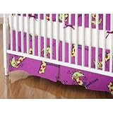 SheetWorld - Crib Skirt (28 x 52) - Giraffes Hot Pink - Made In USA by sheetworld