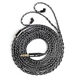 【KBEAR ST12Plus】Yinyoo QDC 3.5mmリケーブル 2メートル 8本14芯銀メッキ Litz 22 AWG標準で生産 3.5mmイヤホンアップグレードケーブル イヤフォン交換ケーブル ZSN-PRO-X/ZSTX/ZSN/ZS10/ZS10-PRO/EDX/EDXPRO/Castor 等に対応（ブラック・QDC3.5mm・2メートル）