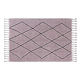 Lorena Bereber運河木製ローズc-ber機で洗えるラグ