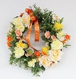 山久 黄色いバラのリース 1603-4954 【CT触媒加工】【シルクフラワー】【造花】