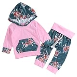 Chicolifeベビー服 子供 長袖パーカー＆長ズボン 上下セット3Dデジタル 印刷 花柄 可愛い 新生児 フード付き ニット ジャケット 秋 冬 カジュアル クリスマス 出産お祝い 記念日 プレゼ