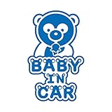 パンダ Baby in car カッティングステッカー ブルー 青