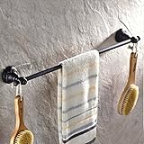 Senlesen Carved Oil Rubbed Bronze Towel Rack Holder Single Towel Bar Holder [並行輸入品]
