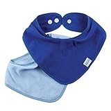 Bumkins Absorbent Cotton Bandana Bib, Blue, 2 Count by Bumkins [並行輸入品]