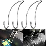 2Pcs Stainless Steel Seat Head Rest Hook Bag Purse Hanger