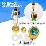 ZONEPACK 10-50mm口径 空気圧 強い ロックボトルマシン ハンドヘルド 錠剤 スキンケア ボトルキャッピングマシン 64kg/fcm