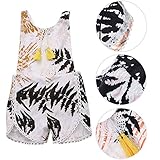 PER カバーオール　ベビー服 幼児　赤ちゃん　ノースリーブ　竹プリント　レース飾り　可愛い　快適　柔らかい　0～24ヶ月 (70cm)