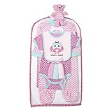 Cutie Pieベビー新生児女の子9個入り新生児用品一式セットinチュールバッグonハンガー カラー: ピンク