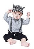 HIMOE ベビー フォーマル 男の子 ロンパース 長袖 前開き カバーオール 新生児 出産祝い 結婚式 誕生日 お宮参り 60/70/80/90 (80サイズ, 薄着)