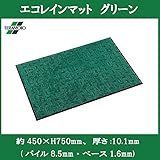 靴底の水分を素早く吸い取り、雨の日のフロアを綺麗に保ちます!　テラモト　エコレインマット　グリーン　450×750mm　MR-026-120-1 [簡易パッケージ品]