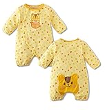 【SEBLES】ベビー服 カバーオール 前開き 新生児 3ヶ月 6ヶ月 12ヶ月 長袖 長ズボン アニマル プリント マスコット 男の子 女の子 春 秋 コットン(タイプD,80cm)