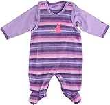 (フィクソーニ)FIXONI 北欧ブランド ベロア ボーダー ロンパースと長袖ボディスーツのセット パープル 50cm