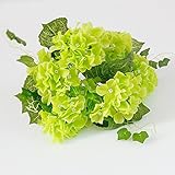 yiliyajia ® Hydrangea 1ブーケ7ヘッズ人工花シルク紫陽花ブライダルWediing装飾、ホームテーブル装飾用2個パック height:17.8Inch グリーン