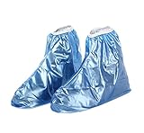 ALLAIBB シューズカバー 防水 キッズ 雨用 携帯可 滑り止め 泥除け 無地 梅雨対策 通学 S M L XL size XL (ブルー)