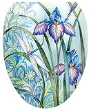 Toilet Tattoos TT-1014-O Iris Beauty Decorative Applique for Toilet Lid, Elongated [並行輸入品]