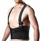 Colo Backブレースランバーサポート調整可能なサスペンダー、フロントベルクロfor Easyとクイック金具サポートベルトfor Sciatica、Scoliosisまたは椎間板ヘルニア M ブラ
