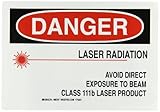 Brady 88707 Self Sticking Polyester Radiation & Laser Sign, 7" X 10", Legend "Laser Radiation Avoid 