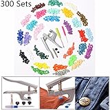 YCOSON 30カラーKAMスナップT5スナップスタータープラスチックポッパーファスナープライヤー300個