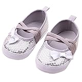 Fairy Season ベビー シューズ ファーストシューズ 子供靴  赤ちゃんシューズ 可愛い リボン 3-18ヶ月 (12, シルバー)