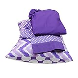 Bacati Mix and Match Zigzag/Dots 3 Piece Toddler Bed Sheet Set, Purple by Bacati [並行輸入品]