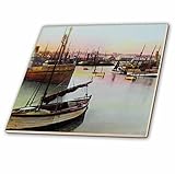 3drose Scenes from the Pastマジックランタン – ヴィンテージVictorian Lowestoft Fishing Boats England British Hand C
