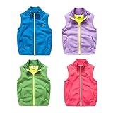 男の子 女の子 チョッキ 子供 ベスト 春秋 子供服 ダブルフリース スタ ンドファスナー (120cm, グリーン)