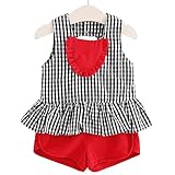 YY-Natuhi ベビー服 子供服 女の子 タンクトップ パンツ 二点セット チェック柄 かわいい キッズ 女児 トップス ハット ワンピース フレア ベビースーツ 夏 セットアップ 赤ちゃん 入園