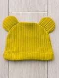 Caldia カルディア ベビー ニットソー 耳付き 帽子 赤ちゃん ベビー服 ぼうし 男の子 女の子 ニット帽 44 イエロ―