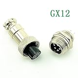 航空プラグGX12-5 5pin 12mmの男性と雌のパネル金属コネクタ