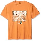 NCAAマイアミハリケーンBaseball Bats半袖快適カラーTシャツ、Xラージ、Burntオレンジ