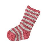 (靴下屋) kutsushitaya ベビー パイル均等ボーダーハイソックス オールドピンク