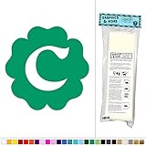文字C in Flower初期 – Fun Kids女の子ベビー部屋 – ビニールステッカーデカール壁アート装飾 グリーン 061116W5345_Green