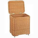 今枝ラタン ランドリー収納 ブラウン 幅42×奥行30×高さ44cm バスケット BS-50HW
