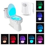 AmazLight トイレ ナイトライト モーション感知 トイレ 夜用ライト トイレトレーニングにも最適 8カラー モーションセンサー LED トイレ 照明 AMZL Toilet Night Lig